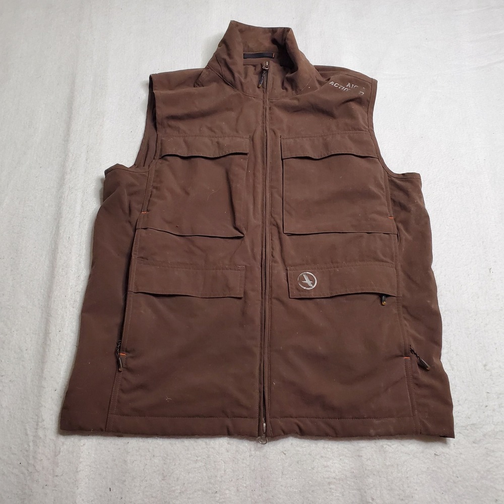 Aigle Mens Actimum Utility Vest Brown Multi-Pocket Outdoor Size Large